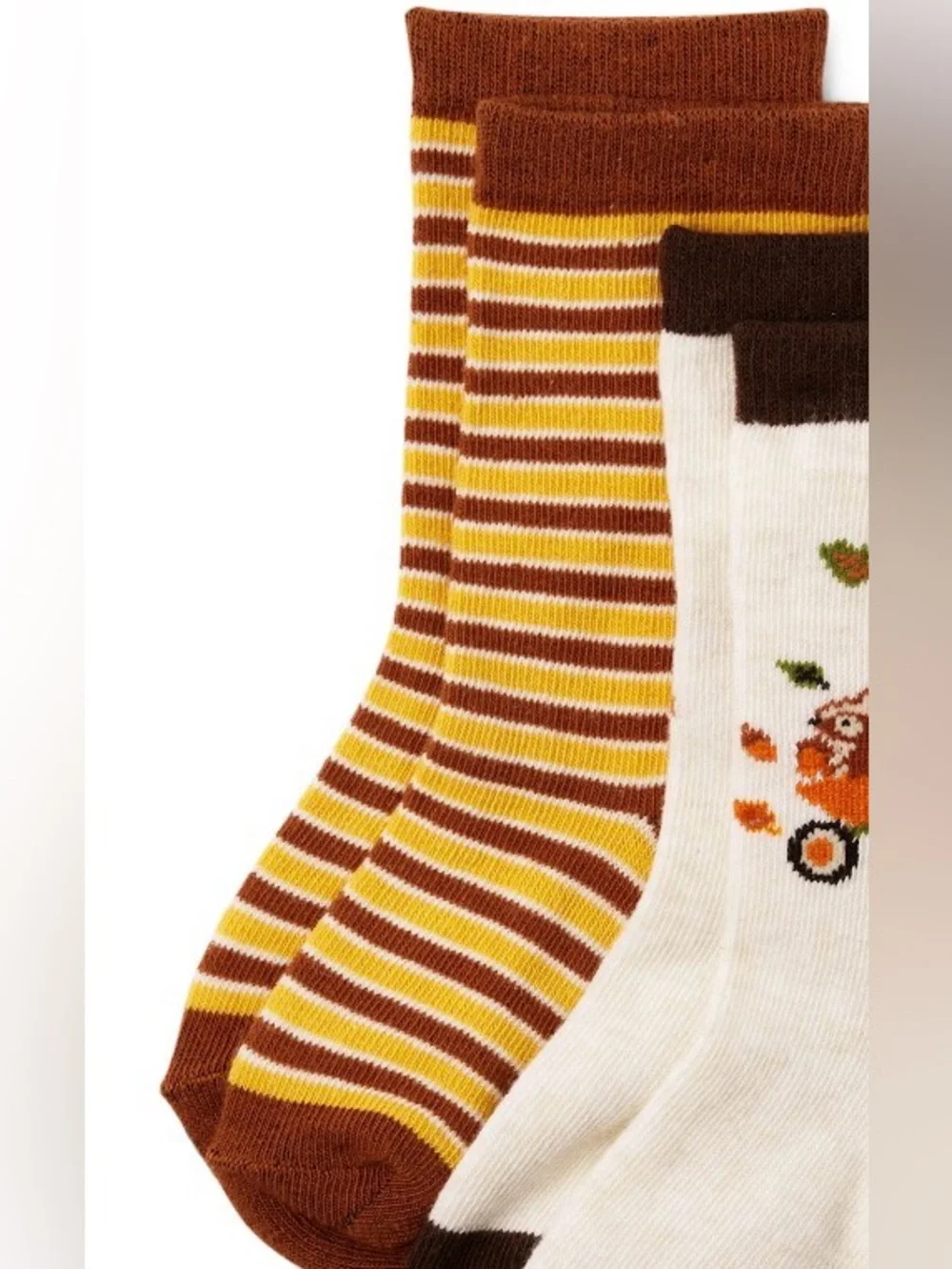 Gymboree Boys ‘Happy Harvest’ Gold and White Top with Striped Socks Size 6